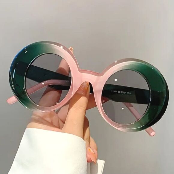 Oversized anti-reflective color block sunglassess main image 4